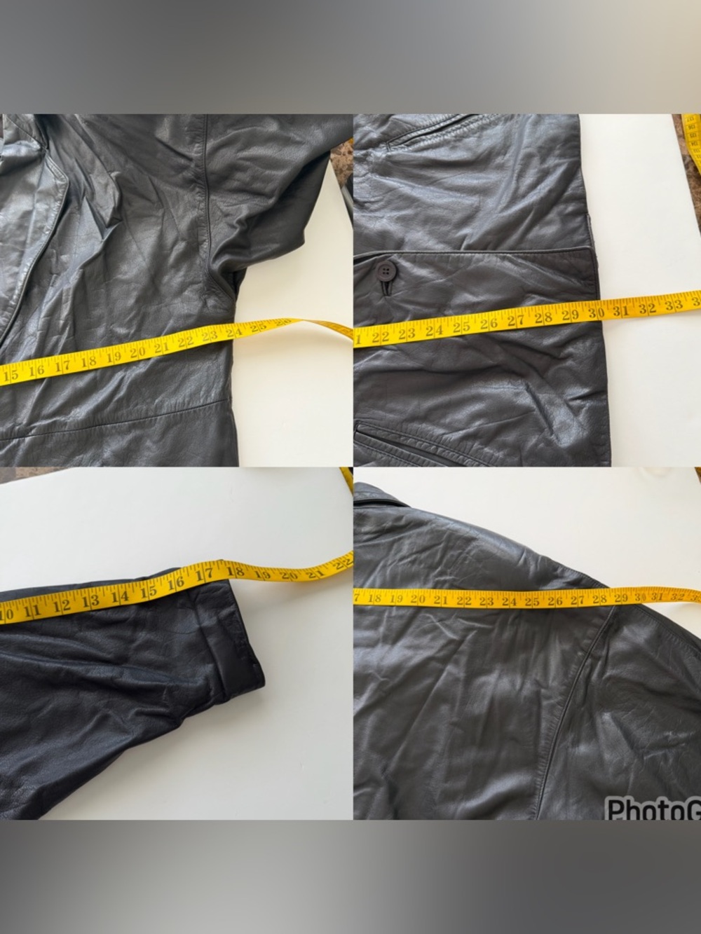 Toffs Vintage 90s Black Leather Jacket Size Medium. - Picture 8 of 16